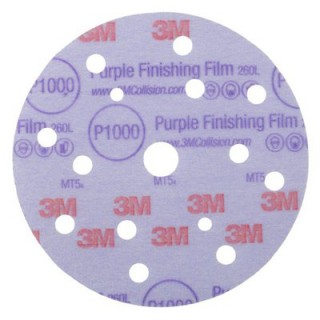 3M™ Hookit™ 260L Purple 51157 Круг Абразивный, полировальный, 15 отверстий, Р1000, 150 мм, 50 шт./кор., 5 кор./уп.