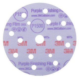 3M™ Hookit™ 260L Purple 51154 Круг  Абразивный, полировальный, 15 отверстий, Р1500, 150 мм, 50 шт./кор., 5 кор./уп.