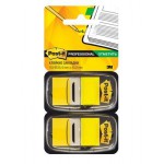 Post-it® 680-YW2 Клейкие Закладки, двойная упаковка, желтые, ширина 25 мм, 100 шт.