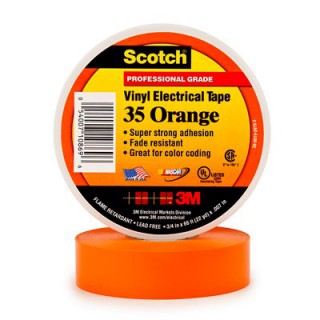 Scotch® 35 Изолента ПВХ Высшего Класса, оранжевая, 19 мм х 20 м